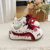 Tênis infantis de bolinhas com laço, sola macia, nova coleção de outono, com tiras de velcro e detalhes em cadarço, estilo doce e de princesa, tênis de treino infantil alemão