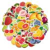 50 pegatinas de película brillante de frutas, pegatinas decorativas para la parte trasera de la bolsa, pegatinas de dibujos animados, pegatinas aislantes.