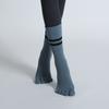 Calcetines Largos de Yoga de Doble Cañón para Otoño e Invierno Transfronterizos, Calcetines de Cinco Dedos para Mujer hasta la Pantorrilla, Calcetines Antideslizantes para el Suelo con Dedos Separados y Puntos de Goma para Pilates