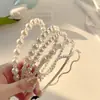 Diadema de Perlas para Mujer, Súper Estilo Hada, Estilo Romántico Francés, Nuevo Modelo Celebridad de Internet 2024, Accesorio Versátil para el Cabello para Lavarse la Cara, Diseño de Corona Alta