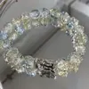 Pulsera de la Suerte Año del Dragón Estilo Nacional Estilo Chino Diseño Nicho Pulsera de Estrella Ins Combinable Esmalte Blanco para Hombres y Mujeres