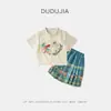 [Regalo] Traje de falda de cara de caballo para niña de familia Doodle verano para niños de dos piezas verano ropa china falda de bebé femenina