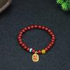 Pulsera de cinabrio natural hecha a mano con cuentas arena dorada púrpura de alto sentido regalo de cumpleaños pulsera de cinabrio para mujer al por mayor