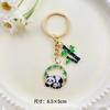 Chaveiro de metal panda de desenho animado criativo moda nacional bambu pingente fofo bolsa estilo chaveiro enfeites pendurados