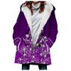 Abrigo trench de mujer nuevo de 2023 de venta caliente transfronteriza invierno engrosado estilo europeo y americano patrón navideño abrigo con capucha lote