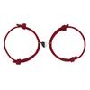 Pulsera Magnética de Hebilla Negra y Blanca en Forma de Corazón, Cuerda de Milán Trenzada, Pulsera Ajustable para Pareja o Mejor Amiga, Moda y Tendencia