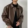 Outono e Inverno Estilo Coreano Estilo Moda Estilo Retrô Motocicleta PU Jaqueta de Couro Jaqueta de Couro Curta Masculina