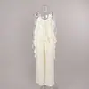 Conjunto Casual de Moda Nova Europeu e Americano Transfronteiriço Primavera/Verão 2026 com Camisola com Babados e Calça Longa Feminina para um Look Elegante no Trajeto para o Trabalho
