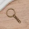 Gancho para chaveiro corrente de quatro seções anel plano galvanizado abertura gancho para chaveiro de brinquedo corrente de 4 seções fecho de chaveiro acessórios para joias DIY
