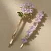 Presilha de Cabelo Popular Flor de Glicínia Estilo Coreano, Luxo Leve e Sensação de Alta Qualidade, Delicada Presilha Lateral para Franja, Perfeita para Fotos, Presente Fashion para Namorada