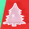 Molde de resina de cristal DIY Colgante de copo de nieve navideño con agujero Molde Adorno de sombrero de árbol de Navidad Molde de silicona