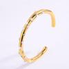 Pulsera de Acero de Titanio con Perlas y Diamantes, Pulsera Abierta en Forma de C de Lujo Ligero para Mujer, Joyería de Pulsera de Moda de Nicho Transfronteriza de Gama Alta