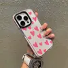 Produto Novo de Verão para Mulheres Capa de Celular Rosa Simples com Coração para iPhone 14 Capa de Celular Transparente para Apple 16 17 Pro Max