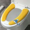 Almofada para assento de vaso sanitário doméstico temperatura constante isolamento bactérias adesivos pegajosos para vaso sanitário conjunto de juntas para assento de vaso sanitário de inverno à prova d'água secagem rápida universal para todas as estações
