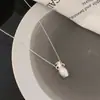 Collar Largo con Borlas Plateadas del Mismo Estilo que una Bloguera Coreana para Mujer, Cadena para Suéter de Tetera de Alta Gama Elegante y Versátil para Mujer