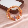 Templo Mismo Estilo Nuevo Estilo Chino Pulsera Doble Círculo Seda Dorada Jade Jade Birmano Patrón Rojo Pulsera de Cristal Dopamina Guofeng Pulsera