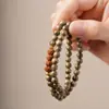 Pulseira Dupla de Sândalo Verde DIY Estilo Mazu Contas de Oração de 0,6mm para Barracas, Áreas Turísticas, Templos, Atacado Barato do Fabricante