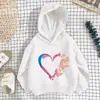 Sudadera con Capucha para Niña 2026 Nueva Estampado de Leopardo Corazón Macarrón Primavera y Otoño