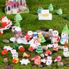 Decoração ins de Natal artesanato de resina presente criativo Papai Noel boneco de neve casa pequeno presente