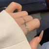 Anillo geométrico de onda torcida con circonita chapada en oro real, anillo de diseño de personalidad coreana, anillo de dedo de moda con comida para mujer