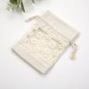Bolsa de Lona Janela Transparente Cordão Branco Laço de Renda Bolso Cigarro Casamento Doce Sacola de Presente Bolsa de Lona Colorida Sólida Estampada