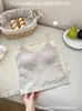 Camisola fina sin costuras de longitud media con tacto de segunda piel y tirantes finos para mujer, adecuada para llevar sola o debajo de otras prendas, con soporte suave, copas fijas y un hermoso diseño en la espalda