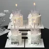 Decoração de Bolo para o Dia das Mães Celebridade da Internet 2026 Ornamento de Coroa de Cristal Borboleta Prateada Fada Mãe Topper de Acrílico
