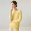 Estilo Sencillo Cachemira Cuello Redondo Manga Larga Tejido de Lana Espiga Trenzado Jersey Versátil Casual Cálido Sencillo Para Mujer