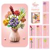 Quebra-cabeça das crianças pequenas partículas mosaico blocos de construção simulação flor lírio do vale rosa jasmim osmanthus blocos de construção bouquet modelo brinquedos