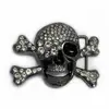Fivela de Cinto Grande Cabeça Liga de Zinco Caveira Strass Fivela de Cinto Fivela de Cinto de Calça Halloween Personalizada Fivela de Cinto Tamanho Completo