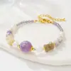 25 Outono e Inverno Novo Pulseira Colar de Pedra Natural Pérola de Água Doce Bodhi Roxo Sonhador Nicho Luxo Acessível Versátil