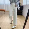 ¡Un salvavidas para caderas anchas! Jeans de tiro alto, corte slim, corte curvo para mujer, pantalones de otoño, pantalones de pierna recta cropped, estilo abuela guadaña