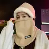Cachecol de Gola Grossa e Proteção para Orelhas Feminino Peça Única Equipamento de Pelúcia para Exterior Chapéu Proteção Contra Frio e Aquecimento para Viagem de Inverno Chapéu Máscara para Ciclismo