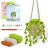 Paquete de Materiales de Ganchillo Más Vendidos Transfronterizos Lana Flores en Maceta Hechas a Mano Adornos DIY Regalos Navideños Tejer Tejido a Mano