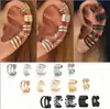 Aretes de Clip para Oreja sin Perforación Transfronterizos, Clips para Oreja Personalizados de Múltiples Capas Huecos en Forma de C, Set de Aretes de Diseño de Nicho de 5 Piezas