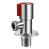 Válvula de ángulo triangular de acero inoxidable 304 para baño, inodoro, calentador de agua, válvula de cierre de agua fría y caliente, válvula de ángulo de una entrada y dos salidas con núcleo de cobre