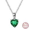 Bestseller transfronterizo Collar Whalexi de plata de ley S925, collar de corazón de circonita con piedra de nacimiento del zodíaco de doce colores