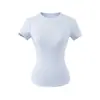 Camiseta Básica Simples de Cor Sólida com Gola Redonda e Manga Curta, Nova Estilosa Versátil Slim-Fit Afinando Camiseta Base para Mulheres no Verão