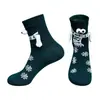 Calcetines Magnéticos para Pareja, Calcetines de Color Sólido hasta la Pantorrilla, Calcetines Casuales de Moda para Mejores Amigos, Versátiles, Resistentes al Olor, Blancos, en Stock para Envío Inmediato