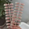 Unhas Vestíveis de Tamanho para Manicure, Unhas Prontas, Unhas Pré-Fabricadas, Unhas Blush, 30 Adesivos, Unhas Postiças Feitas à Mão, Unhas de Selagem