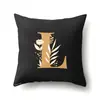 Funda de Almohada de Poliéster Decoración de Coche Hogar 26 Letras Inglesas Impresas Cojín Lumbar Funda de Almohada para Sofá QTB47