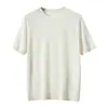 Camiseta de imitación de alta calidad 100% cachemir puro, cuello redondo, manga corta, tejido de punto fino para primavera y otoño, base para negocios