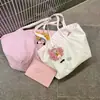 Bolsa Tote Rayada de Doble Cara Estilo Ins Estilo Coreano para Mujer Gran Capacidad Moda Artística Casual Versátil para el Trabajo Bolso de Hombro Único