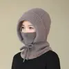 Gorro de invierno para mujer, de mediana edad y anciana, de punto, de lana, cálido, para otoño e invierno, para andar en bicicleta.