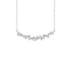 Colar Flor de Glicínia Prata 999 Feminino Design de Nicho Entrada de Luxo Corrente para Clavícula Estilo Ins Pingente de Zircônia Sorriso