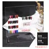 Novo estilo japonês alto transparente nail art display board acrílico transparente display stand unha colar cor cartão unha peça de exibição moldura foto
