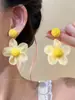 Aretes de Flores Dopamina Estilo Vacacional para Mujer Verano Dulce Elegante Combinan con Todo Aretes con Pin de Plata 925 de Sensación de Alta Gama