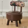 Sillón Individual Pequeño Taburete de Madera Maciza Respaldo Giratorio Hogar Balcón Sala de Estar Dormitorio Celebración de Internet Silla de Respaldo Casual