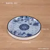 Posavasos Retro de Porcelana Azul y Blanca Color Bajo Esmalte Chino Redondo Portavasos Aislante Té Gongfu Sala de Té Accesorios para Utensilios de Té