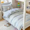 Juego de tres piezas de algodón puro estilo Ins para dormitorio de estudiante con estampado, sábana bajera y sábana encimera de algodón para cama individual de dormitorio, alta calidad y atractivo
